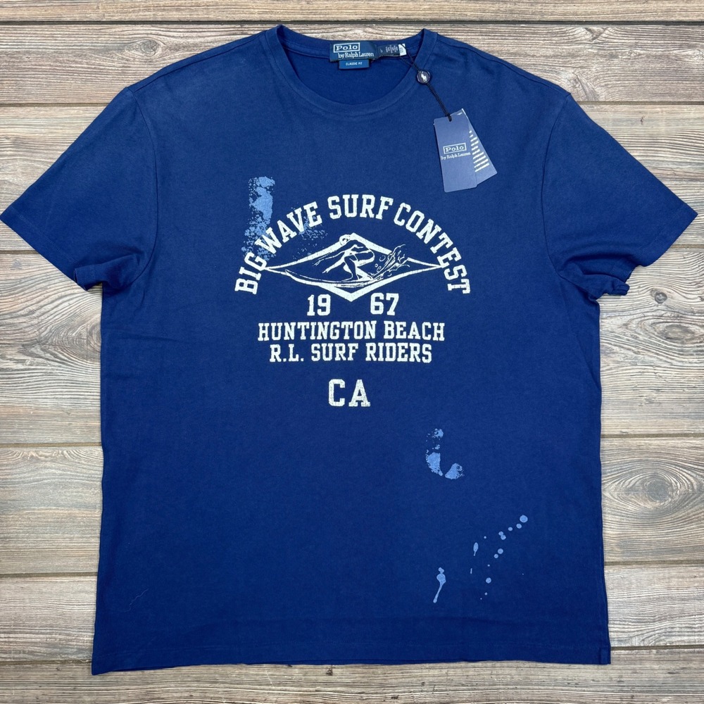 Polo Ralph Lauren Men's Classic Fit Big Wave Surf Contest T-Shirt Blue LARGE
NEW - Picture 2 of 7